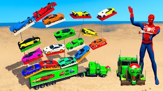 GTA 5 Trevor Work MOD Loading Sport amp Super Cars  Bugati BMW Lamborghini Into Big Truck [upl. by Bidle322]