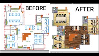 2D Office Floor Plan Complete Finishing Professionally in AUTOCAD [upl. by Osric]