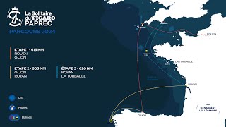 Parcours  Solitaire Du Figaro Paprec 2024 [upl. by Lisetta]