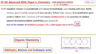 𝐐𝟏𝟎 Complete reaction of acetaldehyde with excess formaldehyde upon heating with conc NaOH soluti [upl. by Roderick]