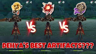 Dehya with Tenacity vs Crimson vs Emblem Damage Comparisons What’s Her Best Artifacts [upl. by Dugaid]