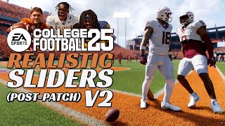 College Football 25 Dynasty Ready Sliders INCREDIBLE Gameplay Realistic Sliders v2 Release [upl. by Sixla]