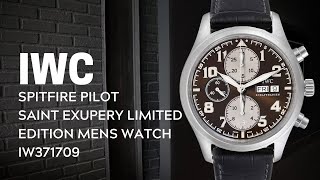 IWC Spitfire Pilot Saint Exupery Limited Edition Mens Watch IW371709  SwissWatchExpo [upl. by Rennerb471]