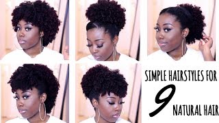 5 EASY BUN WITH BANGS HAIRSTYLES USING BRAIDING HAIR ON SHORT 4C HAIR [upl. by Berry]