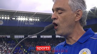 Andrea Bocelli performing Nessun Dorma amp Time To Say Goodbye to celebrate Leicesters title win [upl. by Sherrard]