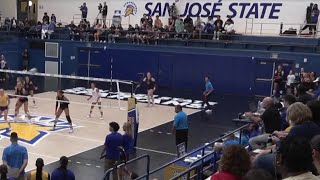 Video contradicts Trump claim on SJSU volleyball play as he vows to ban transgender athletes [upl. by Babb349]