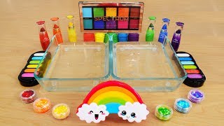 Rainbow  Mixing Makeup Eyeshadow Into Slime Special Series 96 Satisfying Slime Video [upl. by Ahsias]