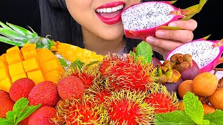 ASMR EATING COLORFUL FRUIT PLATTER TROPICAL EXOTIC FRUITS 먹방 Eating Sounds MUKBANG NO TALKING [upl. by Amzaj]