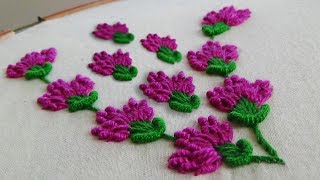 Hand Embroidery Bullion Lazy Stitch [upl. by Skill]