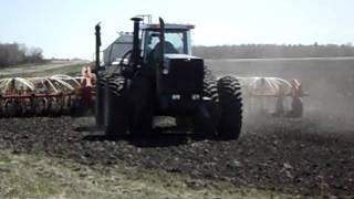 Versatile 876 pulling 40 Bourgault 5710 Drill [upl. by Kirad]