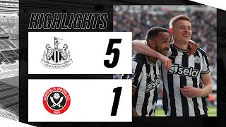 Newcastle United 5 Sheffield United 1  Premier League Highlights [upl. by Tteve]