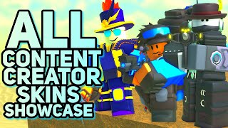 ALL 7 NEW SKINS  CONTENT CREATOR UPDATE SHOWCASE  Tower Defense Simulator [upl. by Nimaj]