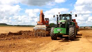 chantier de terrassement  doosan  komatsu  bulldozer  tractosbennes  tombereau [upl. by Arundel]