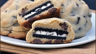 How to Bake Oreo Stuffed Chocolate Chip Cookies [upl. by Dnivra]