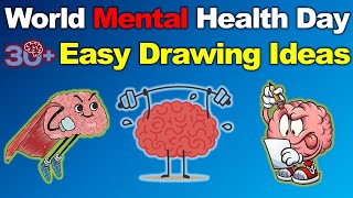 World Mental Health Day Drawings  Easy Drawing on mental Health Mental Health Drawing Ideas [upl. by Colman]