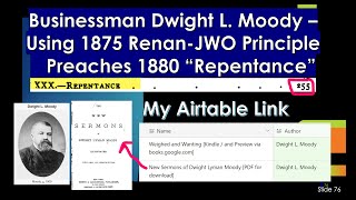 Dwight L Moody Uses Jesus Words Only to Teach Salvation Proven in 1880 Repentance Sermon [upl. by Raclima]