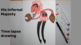 HIM from Powerpuff Girls  short timelapse drawing [upl. by Tamer]