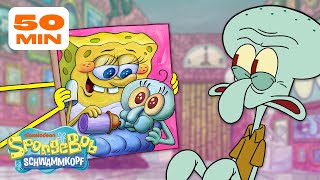 SpongeBob  Die besten Momente in Thaddäus Haus  50 MinutenCompilation  Spongebob Schwammkopf [upl. by Hizar]