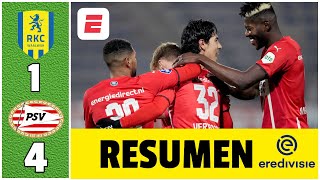 RKC Waalwijk 14 PSV Eick Gutiérrez y el PSV golean sin piedad y aseguran el liderato  Eredivisie [upl. by Alaehcim]