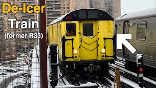 NYC R33 DeIcer Train in South Brooklyn [upl. by Alroi619]