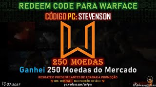 Warface  Redeem Code STEVENSON Ganhei 250 Moedas do Mercado [upl. by Becki]