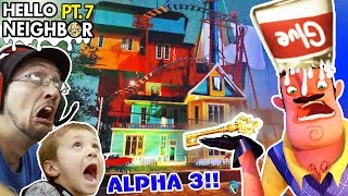 GOODBYE HELLO NEIGHBOR HORRIBLE Alpha 3 UPDATE GLUE SMASHING  KEY Gameplay FGTEEV Part 7 [upl. by Gyasi]