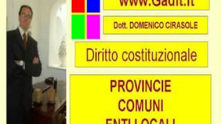 VIDEO LEZIONI DIRITTO COSTITUZIONALE PROVINCIE COMUNI ENTI TERRITORIALI [upl. by Oflodor]