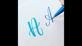 How to Write the Capital Alphabet 2 Styles in Calligraphy  Brush Lettering A to Z calligraphy [upl. by Jorge]