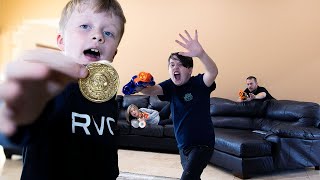 The Coin Heist Ethan and Cole Nerf Battle Vs Parents In Real Life [upl. by Eromle]