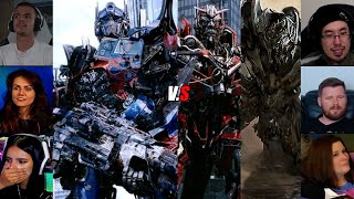 Optimus Prime vs Sentinel Prime amp Megatron  Dark of the Moon  Reaction Mashup  transformers [upl. by Morice]