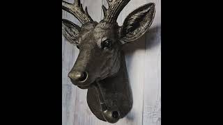 Faux taxidermy deer head wall mount with smoking pipe [upl. by Yentruoc731]