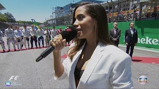 Anitta cantando o hino nacional na abertura do GP do Brasil de FÃ³rmula 1 [upl. by Forrest]