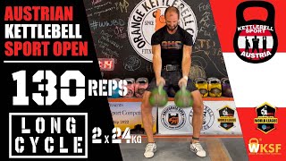 Austrian 🇦🇹 Kettlebell Sport competition Denis Vasilev 10min LC 2 x 24kg [upl. by Warfore]