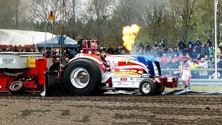 Stars and Stripes Prostock Tractor Puller at 1 DM amp Eurocup 2023 at Brande Pulling Arena [upl. by Alisha]