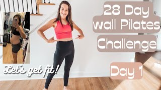 28 day wall Pilates Challenge  workout  day 1 [upl. by Skipp598]