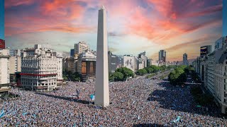 Festejos en el Obelisco Argentina mundial 2022 drone Argentina campeon del mundo [upl. by Kessel138]