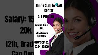 We are Hiring staff for call center [upl. by Felicie]