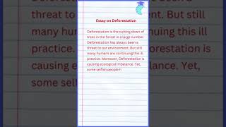 Essay on Deforestation [upl. by Natie620]