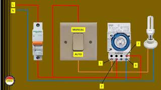 CARA INSTALASI TIMER THEBEN DENGAN DI LENGKAPI SAKLAR MANUAL  AUTO [upl. by Morganica]