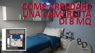 Come Arredare una CAMERETTA DI 8 MQ  Belula Design [upl. by Hippel]