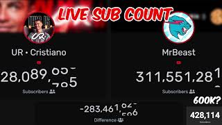 🔴LIVE UR · Cristiano Ronaldo vs MrBeast Sub Count Battle Cristiano Ronaldo New Channel [upl. by Crain]