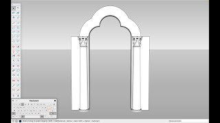 Cómo dibujar un ARCO TRILOBULADO en 3D con SketchUp How to draw a 3D trefoil arch with SketchUp [upl. by Drofyar]