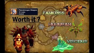 Classic Sulfuras Enhancement Shaman using Flametongue in AQ 40 Fankriss Viscidus Huhuran [upl. by Anikat723]