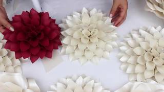 DIY Paper Dahlia Tutorial  My Wedding Backdrop Flowers [upl. by Nage]