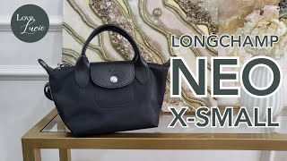 THE BAG REVIEW LONGCHAMP NEO XS  DIFFERENCE WITH ENERGY  WHAT FITS [upl. by Lein861]