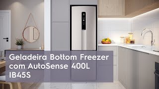 Geladeira Electrolux Bottom Freezer Efficient com AutoSense 400 L Inox Look IB45S [upl. by Burhans356]