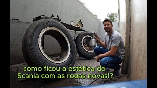 Como ficaram as rodas do Scania 112 depois de pintadas e instaladas e a rotativa estava limpa [upl. by Territus]