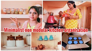 தமிழில்  Non modular open kitchen organization vlog tamil vlog  bindigirl [upl. by Anirtek425]