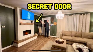 How to build a Shiplap Fire Place Secret Door [upl. by Suiraj]