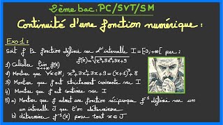 2ème bac PCSVTSM  Continuité d’une fonction numérique Exercice 1 [upl. by Cooper933]